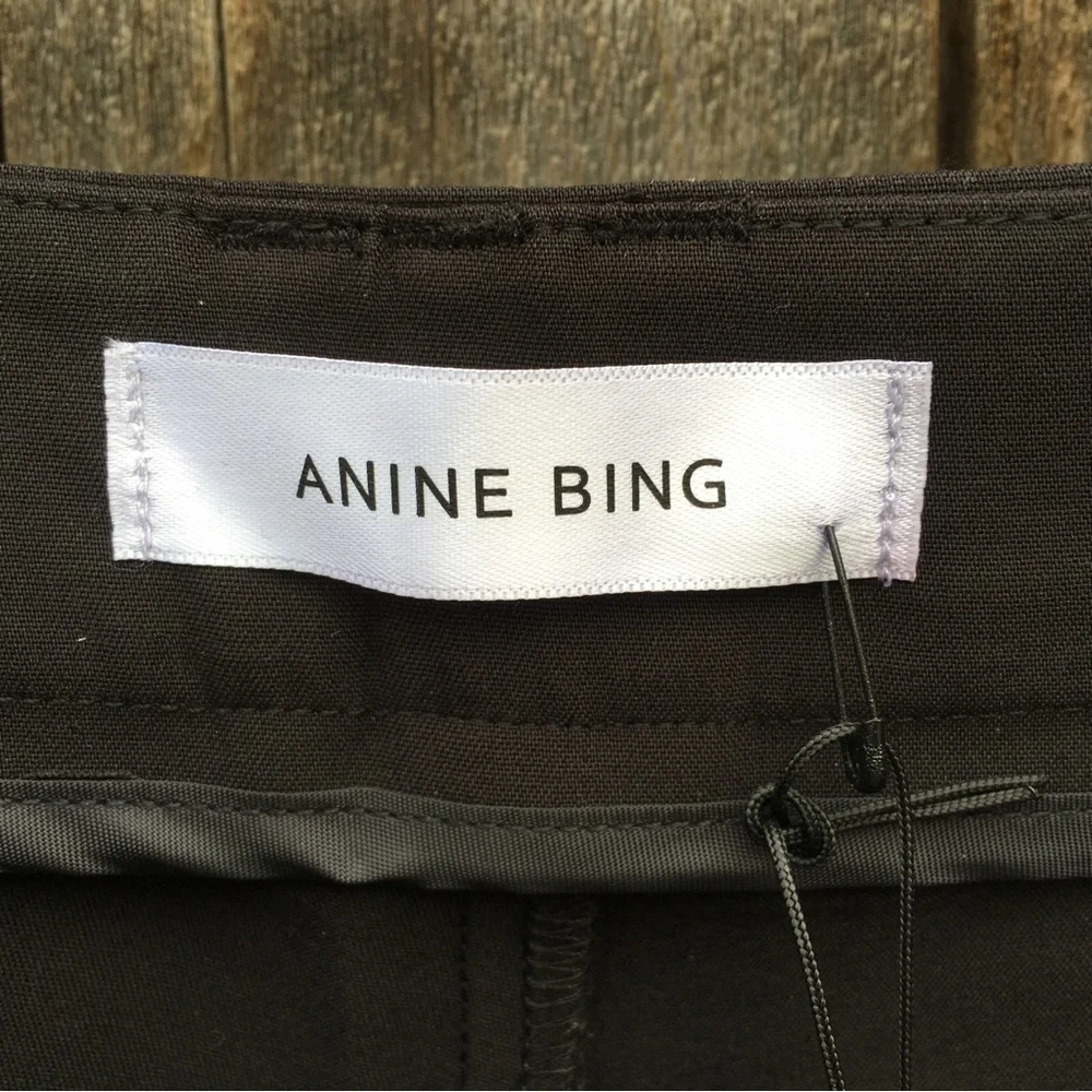 NWT Anine Bing Straight Leg Pant Cotton Stretch Black S - Picture 6 of 15